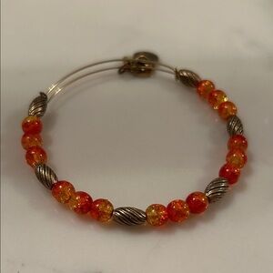 Alex and Ani Gold and Red Beaded Bracelet